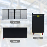 7ft 10-drawer Storage Workbench with Wheels