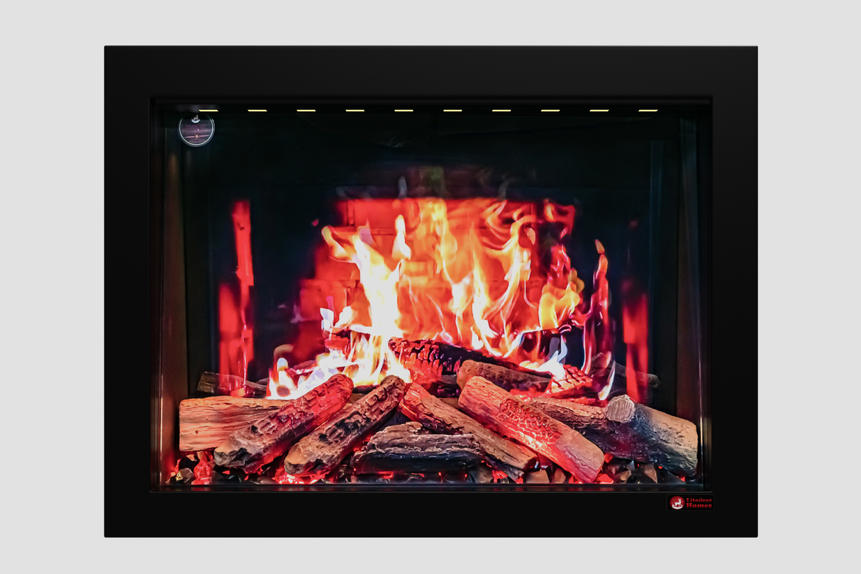 2025 New LiteStar ZEF32X – 32-inch Smart Electric Fireplace Insert Multi-Flame Style | Breathing Logs | Smart App | 5 Unique Flame Colors | Adjustable Crackling Sounds