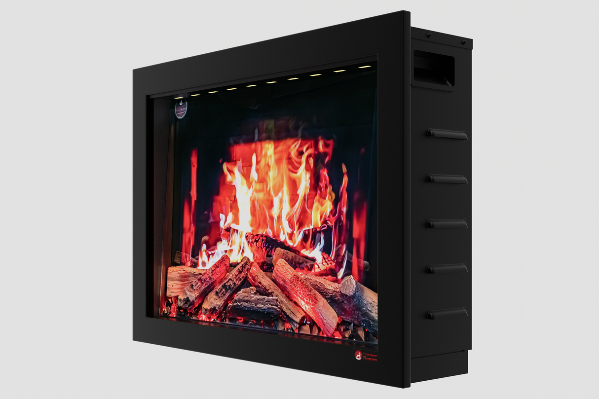 2025 New LiteStar ZEF32X – 32-inch Smart Electric Fireplace Insert Multi-Flame Style | Breathing Logs | Smart App | 5 Unique Flame Colors | Adjustable Crackling Sounds