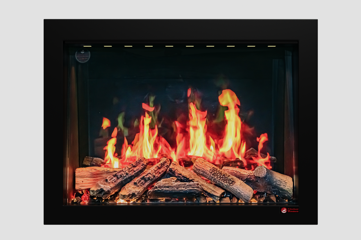 2025 New LiteStar ZEF32X – 32-inch Smart Electric Fireplace Insert Multi-Flame Style | Breathing Logs | Smart App | 5 Unique Flame Colors | Adjustable Crackling Sounds