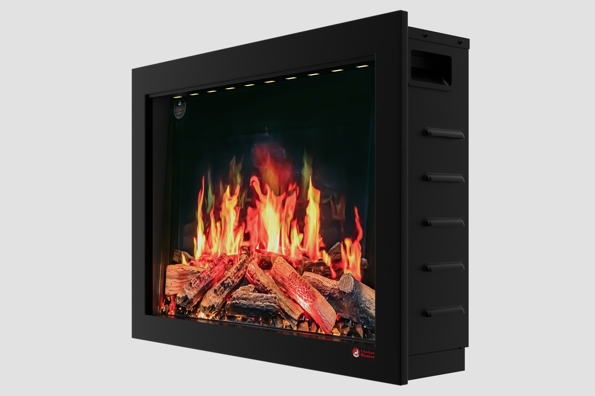 2025 New LiteStar ZEF32X – 32-inch Smart Electric Fireplace Insert Multi-Flame Style | Breathing Logs | Smart App | 5 Unique Flame Colors | Adjustable Crackling Sounds