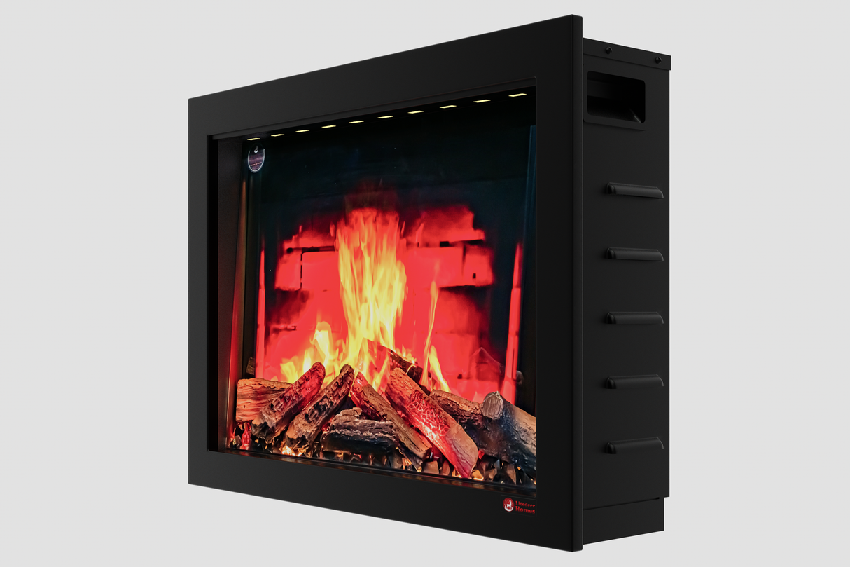2025 New LiteStar ZEF32X – 32-inch Smart Electric Fireplace Insert Multi-Flame Style | Breathing Logs | Smart App | 5 Unique Flame Colors | Adjustable Crackling Sounds