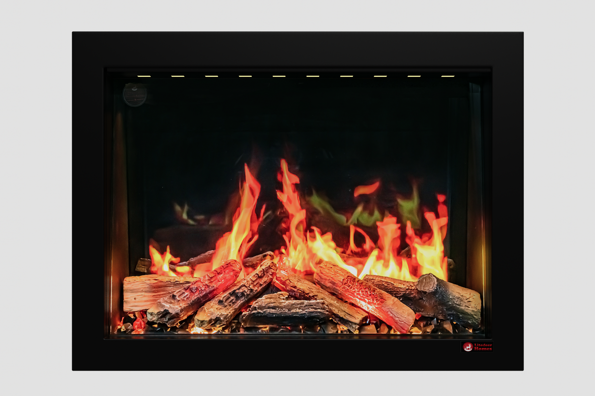 2025 New LiteStar ZEF32X – 32-inch Smart Electric Fireplace Insert Multi-Flame Style | Breathing Logs | Smart App | 5 Unique Flame Colors | Adjustable Crackling Sounds