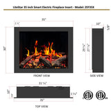 2025 New LiteStar ZEF35A – 35-inch Smart Electric Fireplace Insert 🔥 Multi-Flame Style | Breathing Logs | Smart App | 5 Unique Flame Colors | Adjustable Crackling Sounds