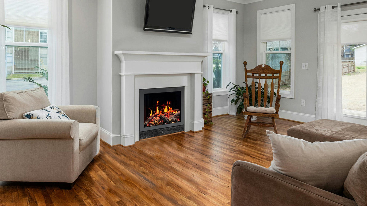 2025 New LiteStar ZEF35A – 35-inch Smart Electric Fireplace Insert 🔥 Multi-Flame Style | Breathing Logs | Smart App | 5 Unique Flame Colors | Adjustable Crackling Sounds