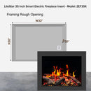 2025 New LiteStar ZEF35A – 35-inch Smart Electric Fireplace Insert 🔥 Multi-Flame Style | Breathing Logs | Smart App | 5 Unique Flame Colors | Adjustable Crackling Sounds