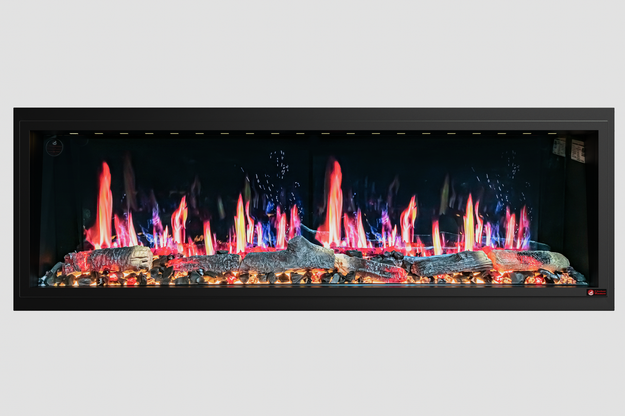 2025 New Litedeer Homes Latitude II 68" Smart Wall Mount Electric Fireplace with App Crushed Ice Rocks & Remote - ZEF68XC
