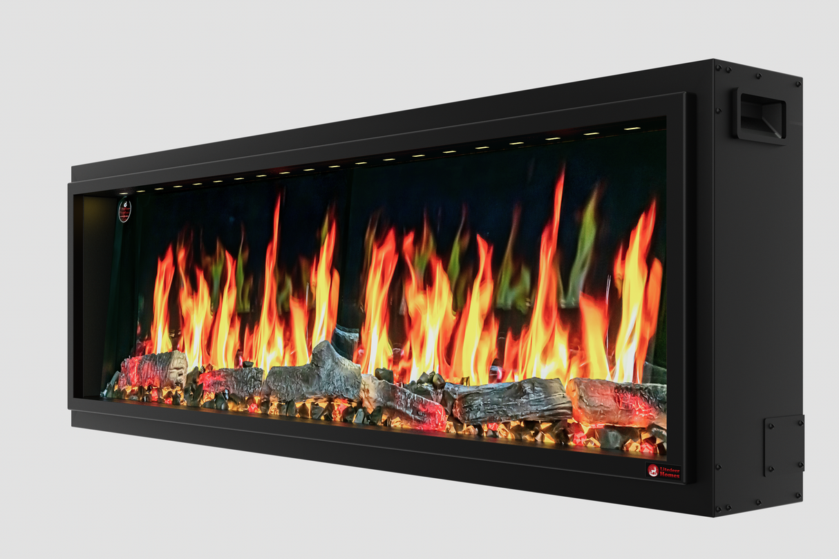 2025 New Litedeer Homes Latitude II 68" Smart Wall Mount Electric Fireplace with App Crushed Ice Rocks & Remote - ZEF68XC