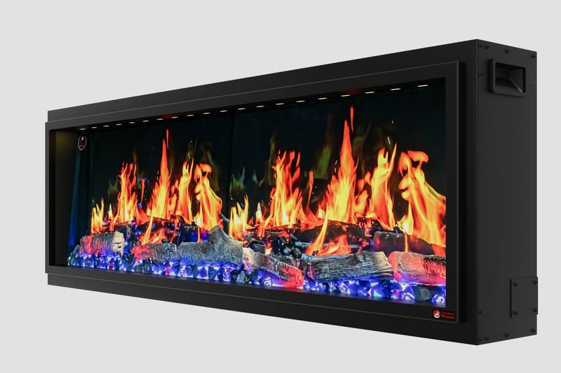 2025 New Litedeer Latitude II 58-inch Wall-Mounted Smart Electric Fireplace with Crackling Sounds, Multi-Flame Style, APP Control, Reflective Amber Glass - ZEF58T