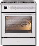 ILVE Professional Plus II 30-Inch Freestanding Natural Gas Dual Fuel Range with 5 Sealed Burner in White (UP30WMPWH)
