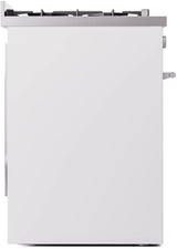 ILVE Professional Plus II 30-Inch Freestanding Natural Gas Dual Fuel Range with 5 Sealed Burner in White (UP30WMPWH)