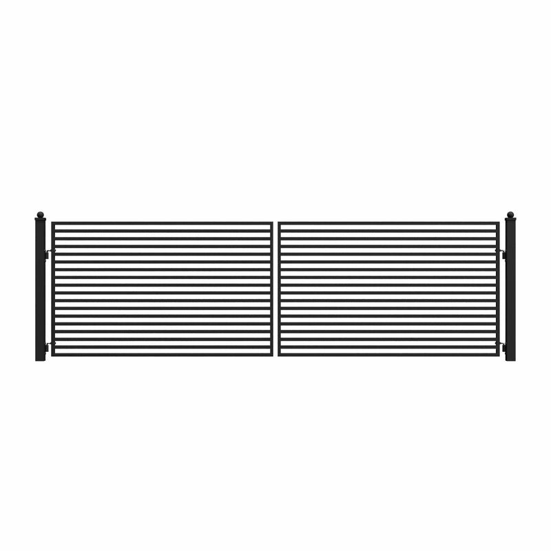 Aleko 18'x6' Steel Dual Swing Driveway Gate - MILAN Style
