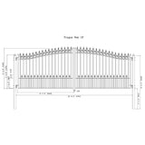 18'x6' Steel Dual Swing Driveway Gate - PRAGUE Style