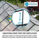 [08X12FT] All-Season Outdoor Backyard Polycarbonate Greenhouse With Raised Base And Aluminum Frame (SAK78614)