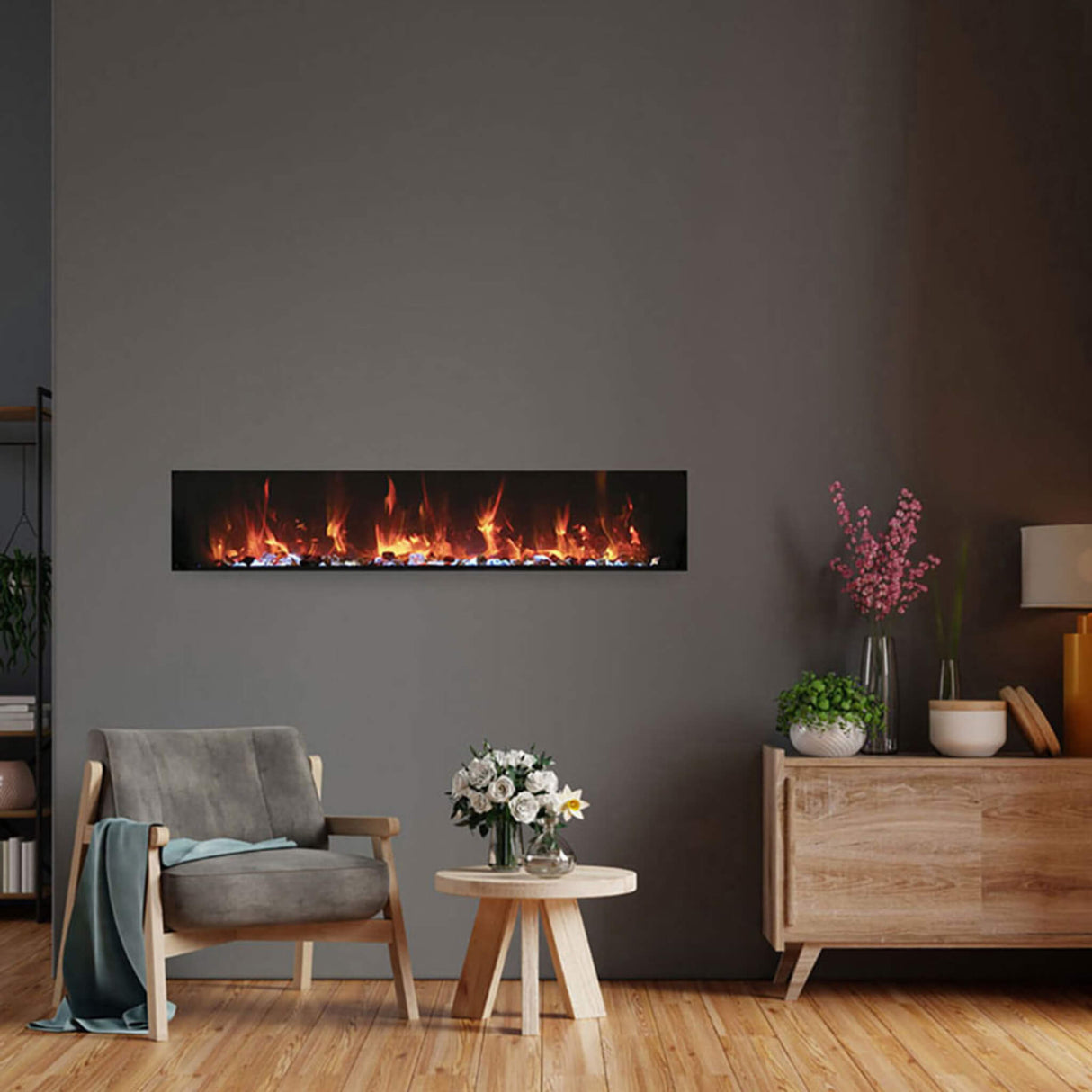 Amantii Panorama BI Extra Slim 60" Smart Electric Fireplace [BI-60-XTRASLIM] (SAK59128)
