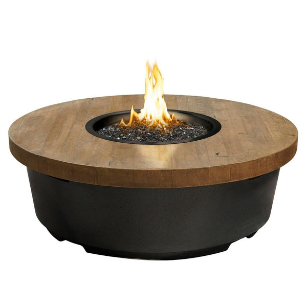 American Fyre Designs Contempo 47-Inch "Reclaimed Wood" Round Gas Fire Pit Table
