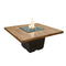 American Fyre Designs Cosmopolitan 60-Inch "Reclaimed Wood" Square Gas Fire Pit Dining Table