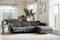 Valencia Andria Modern Right Hand Facing Top Grain Leather Reclining Sectional Sofa, Grey Color