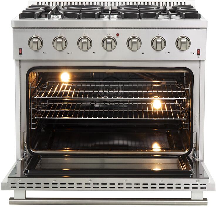 FORNO Appliance Package - 36 Inch Gas Range, Dishwasher, 60 Inch Refrigerator, AP-FFSGS6244-36-5