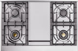 ILVE Professional Plus II 40-Inch Freestanding Natural Gas Dual Fuel Range with 6 Sealed Burner in White (UPD40FWMPWH)