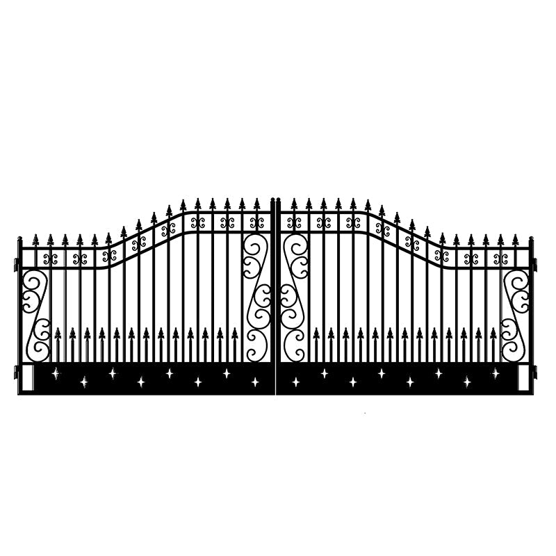 Greatbear Dual Swing Wrought Iron Gate for Driveway
