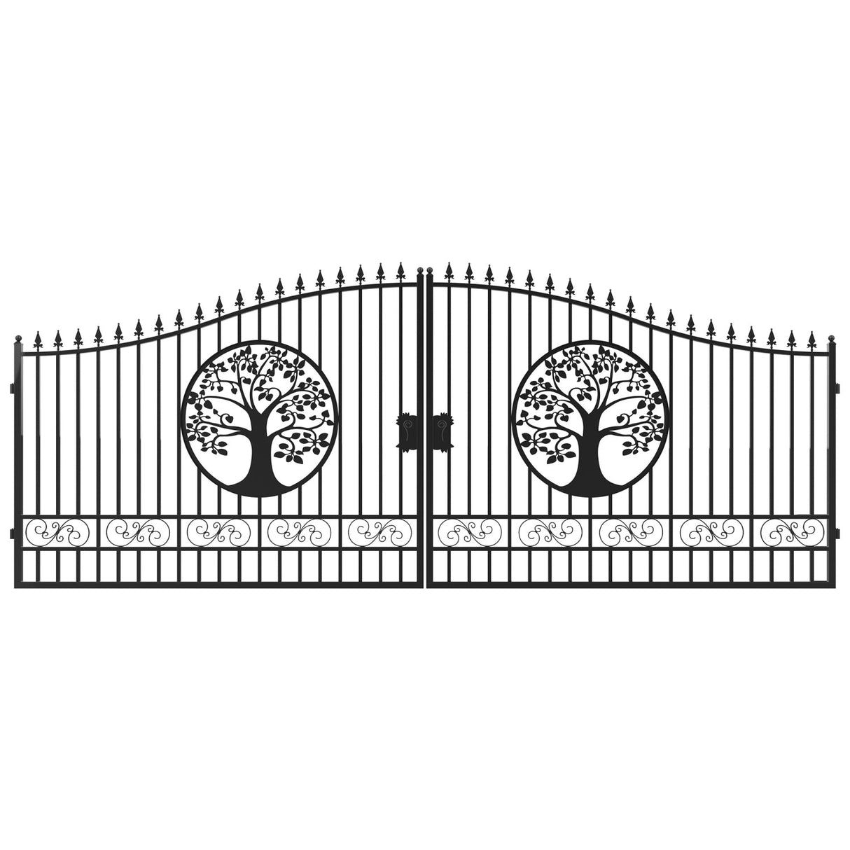 Greatbear Dual Swing Wrought Iron Gate for Driveway