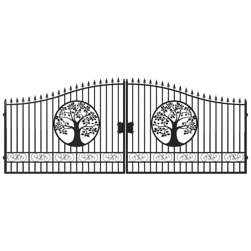 Greatbear Dual Swing Wrought Iron Gate for Driveway