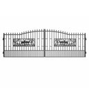 20ft Dual Swing Wrought Iron Gate-Rectangular Deer