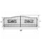 20ft Dual Swing Wrought Iron Gate-Rectangular Deer