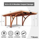 [12x18FT] Premium Heavy Duty Pine Wood Arc-Shaped Carport With Metal Roof (SAK94716)