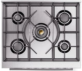 ILVE Professional Plus II 30-Inch Freestanding Natural Gas Dual Fuel Range with 5 Sealed Burners in Matte Graphite (UP30WMPMG)