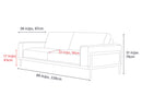 Valencia Chiara Leather Sofa with Steel Frame, Russet Brown