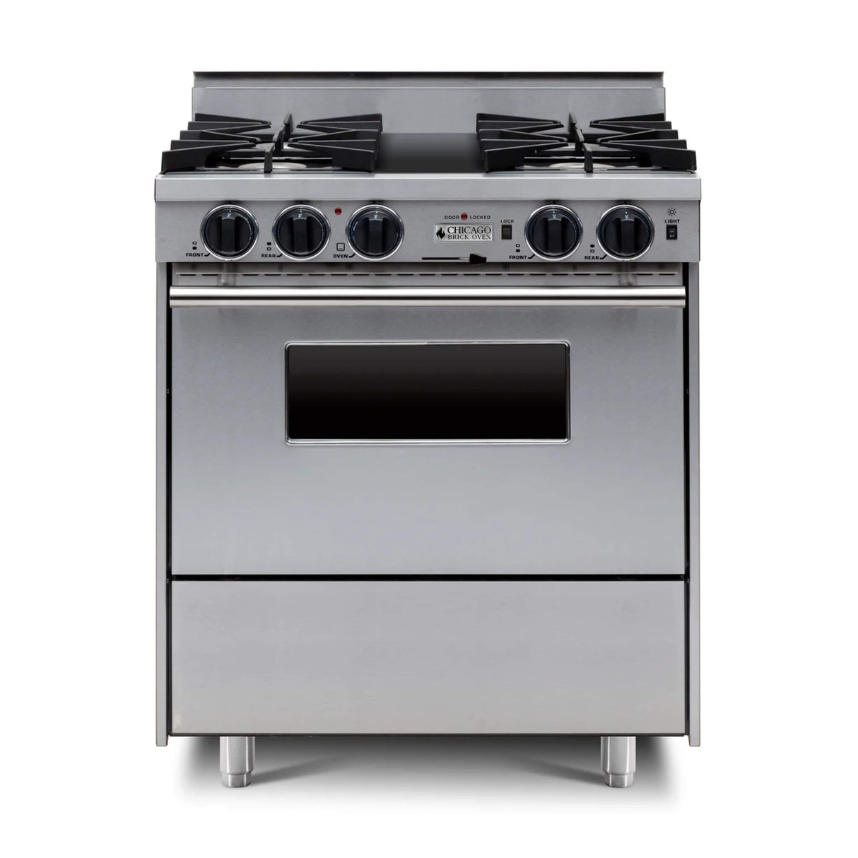 Chicago Brick Oven 30” Dual-Fuel Self-Cleaning Convection Range With Open Burners (SAK43568)