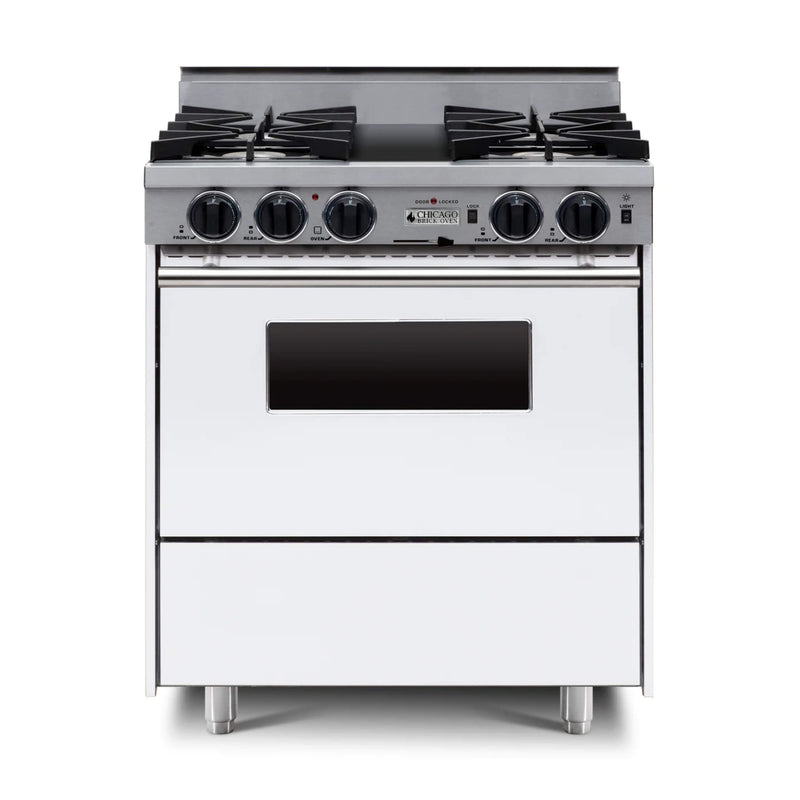 Chicago Brick Oven 30” Dual-Fuel Self-Cleaning Convection Range With Open Burners (SAK43568)