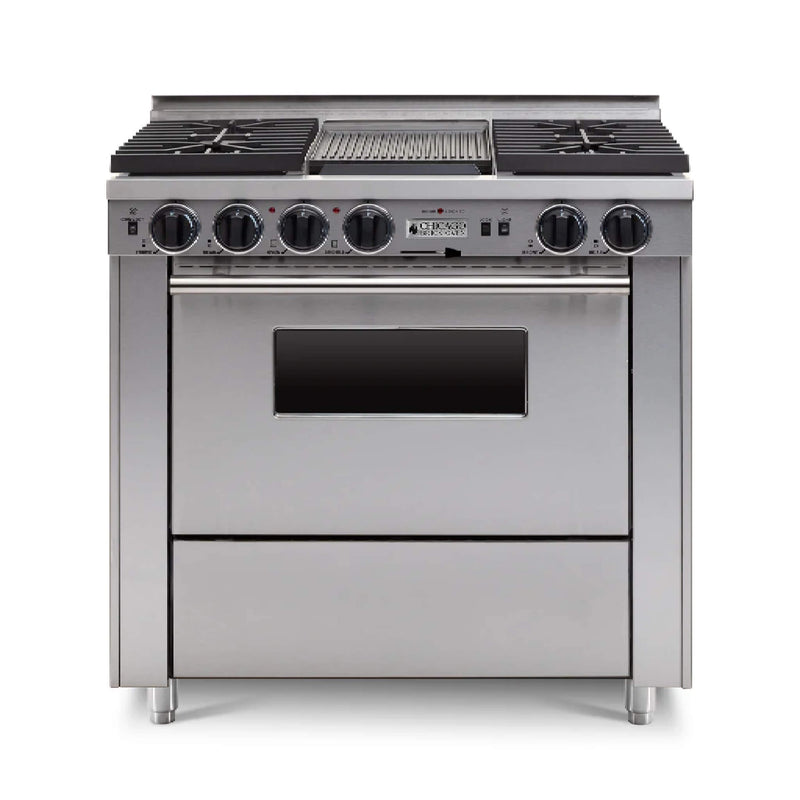 Chicago Brick Oven 36” Dual-Fuel Self-Cleaning Convection Range With Sealed Burners (SAK40567)