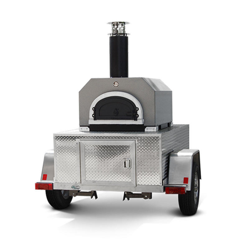 Chicago Brick Oven-750 Tailgater Wood Fired Pizza Oven On Trailer, 48" [CBO-O] (SAK82581)