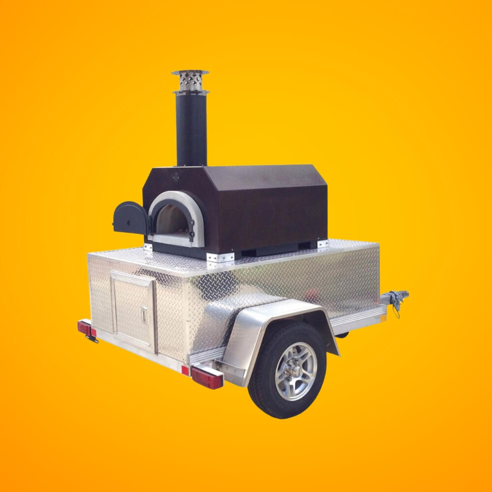 Chicago Brick Oven-750 Tailgater Wood Fired Pizza Oven On Trailer, 48" [CBO-O] (SAK82581)