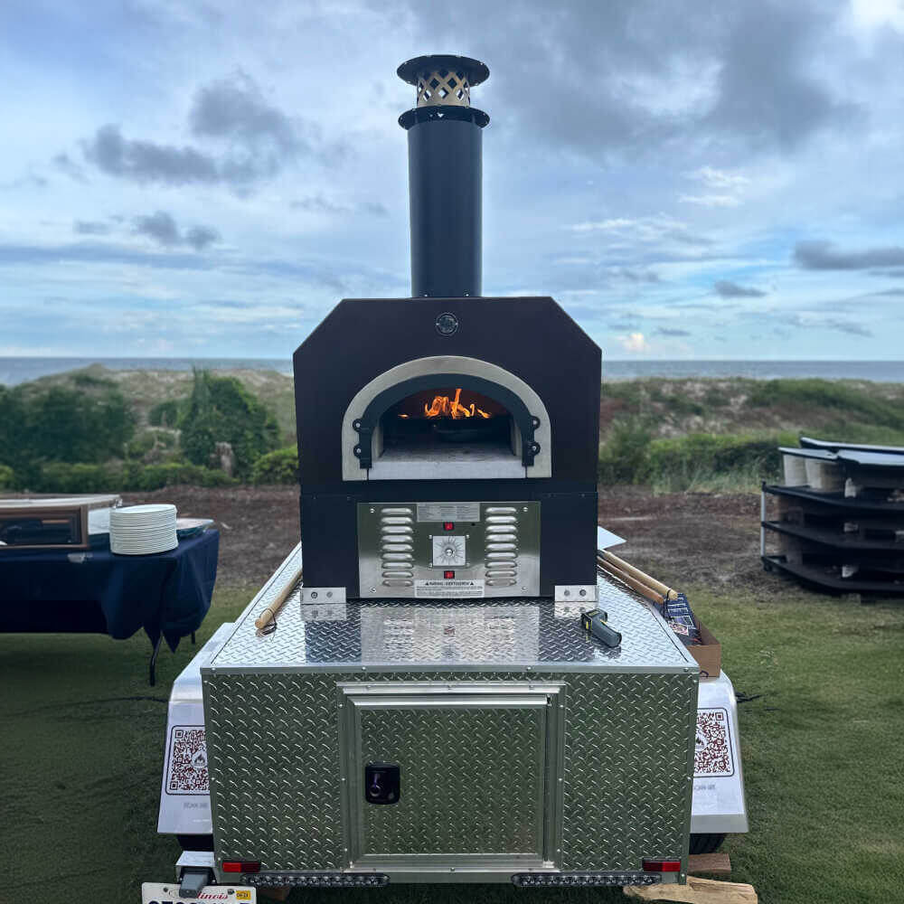 Chicago Brick Oven-750 Tailgater Wood Fired Pizza Oven On Trailer, 48" [CBO-O] (SAK82581)