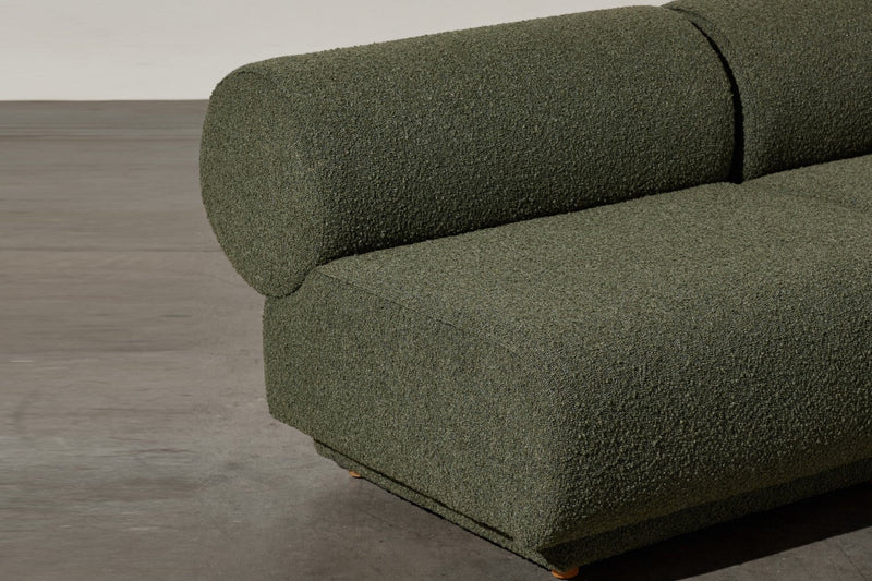 Valencia Christina Boucle Fabric Right Arm Sofa, Olive Green