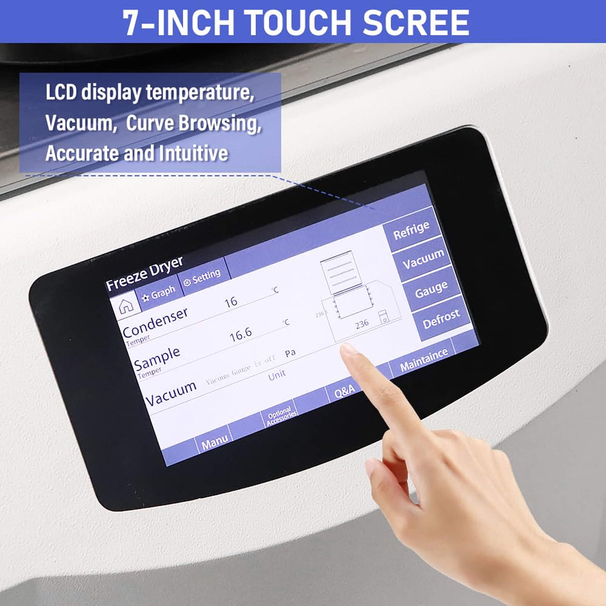 Commercial -60°C Laboratory Vacuum Freeze Dryer With Pre Cooling (SAK74152)