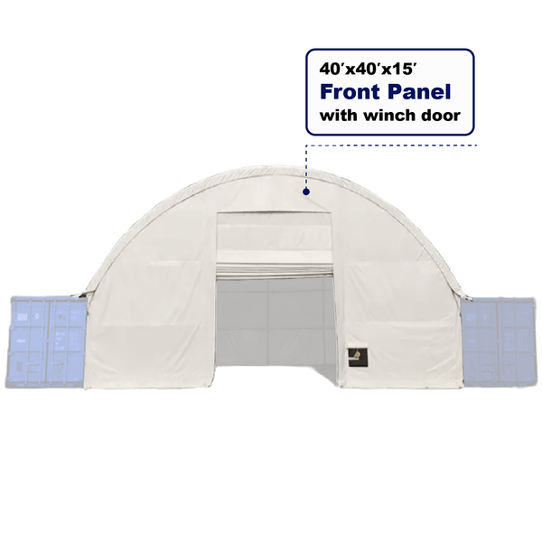 Front Wall with Winch door for Container Canopy Shelter 40'x40'x15'