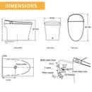 CTDV Premium Smart Tankless Bidet Toilet W/ Adjustable Heated Seat, Water & Air Dryer (96174253)