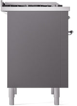 ILVE Nostalgie II 36-Inch Dual Fuel Freestanding Range in Matte Graphite with Chrome Trim (UP36FNMPMGCLP)