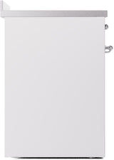ILVE Nostalgie II 30-Inch Freestanding Electric Induction Range in White with Chrome Trim (UPI304NMPWHC)