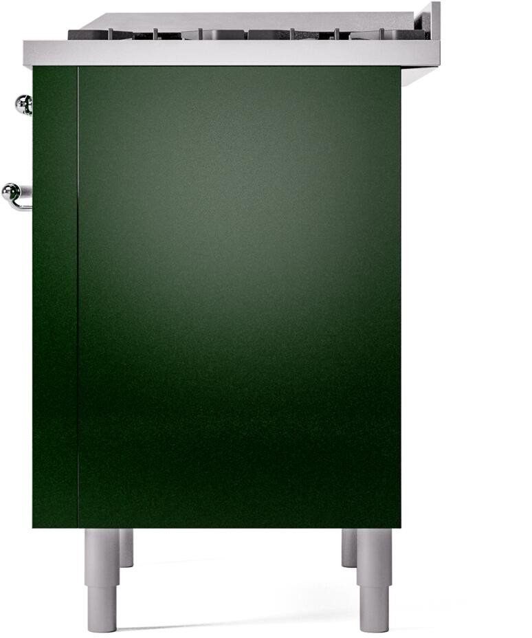 ILVE Nostalgie II 36-Inch Dual Fuel Freestanding Range in Emerald Green with Chrome Trim (UP36FNMPEGCLP)