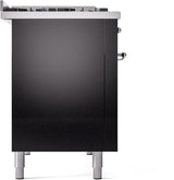 ILVE Nostalgie II 48-Inch Dual Fuel Freestanding Range in Glossy Black with Chrome Trim (UP48FNMPBKCLP)