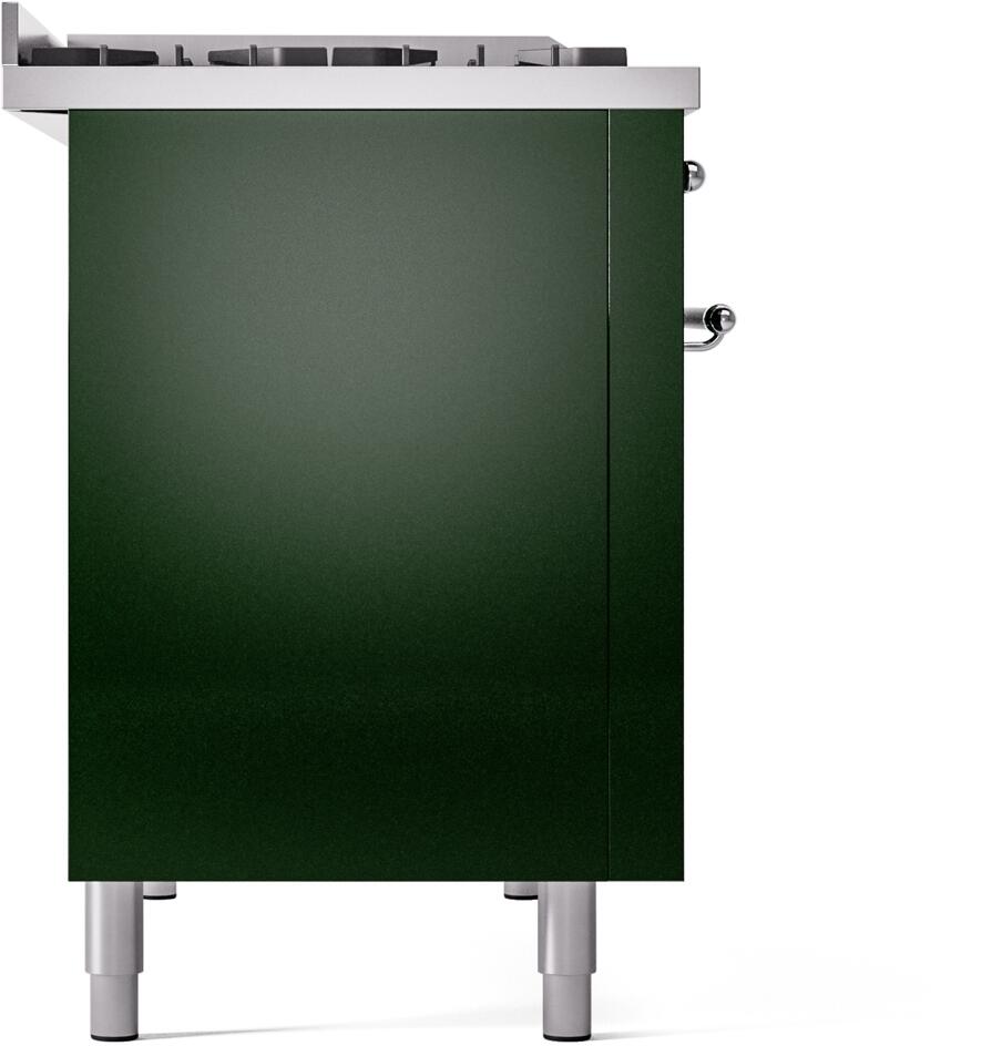 ILVE Nostalgie II 48-Inch Dual Fuel Freestanding Range in Emerald Green with Chrome Trim (UP48FNMPEGCLP)