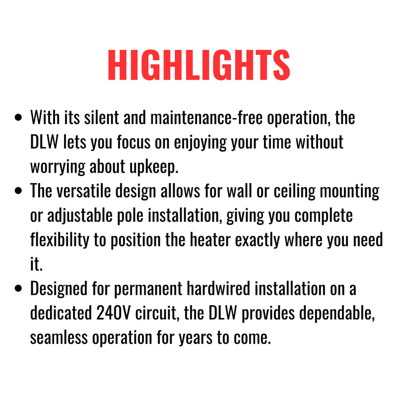 Dimplex DLW 70" Black Long Wave Radiant Electric Heater For Outdoor And Indoor, 3200W (SAK89384)