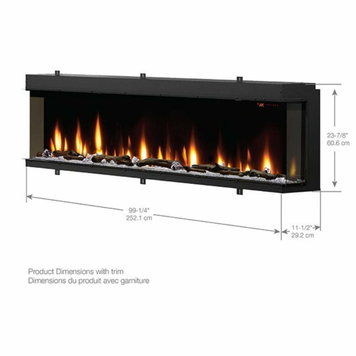Dimplex IgniteXL Bold 100" Smart Linear Multi Side View Built-In Electric Fireplace [XLF10017-XD] (SAK72359)