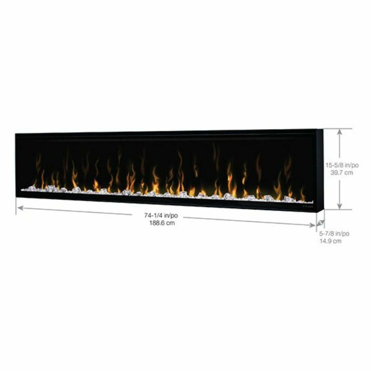 Dimplex IgniteXL 74" Premium Built-In Linear Electric Fireplace With Integrated Heater Fan [XLF74] (SAK14736)